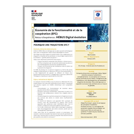 Économie de la fonctionnalité et de la coopération
Retour d'expérience HÉBUS Digital évolution