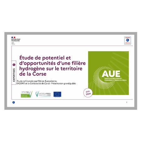 Étude de potentiel et​ d'opportunités d'une filière​ hydrogène sur le territoire de la Corse​