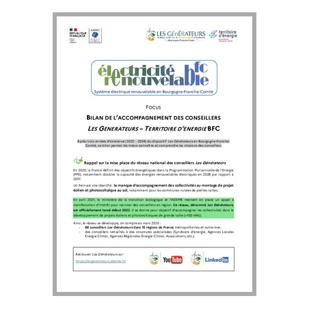 Bilan de l'accompagnement des conseilleurs Les Générateurs