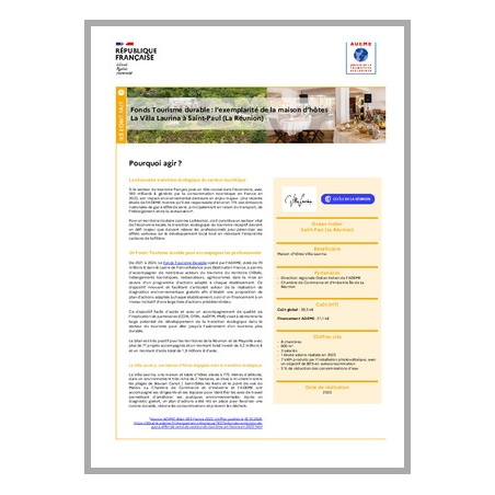 Fonds Tourisme Durable : l'exemplarité de la maison d'hôtes La Villa Laurina à Saint Paul (La Réunion)