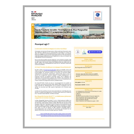Fonds Tourisme Durable : l'exemplarité du Blue Margouillat Seaview Hôtel***** à Saint Leu (La Réunion)