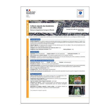 13 fiches Ils l'ont fait - Collecte séparée de biodéchets en milieu urbain - retours d'expérience Europe et Monde