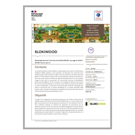 BLOKIWOOD - Développement de l'outil industriel BLOKIWOOD : passage de 6 000 à 50 000 caissons par an
