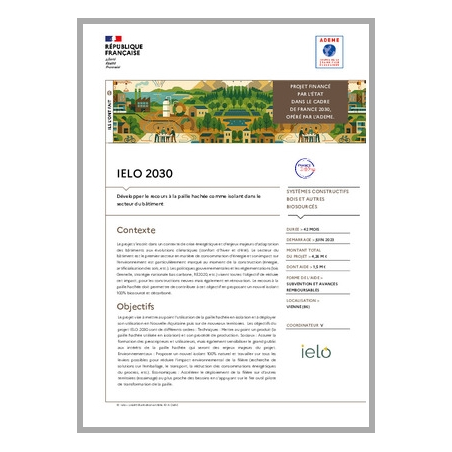 IELO 2030  - Développer le recours à la paille hachée comme isolant dans le secteur du bâtiment