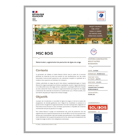 MSC BOIS - Modernisation, augmentation de production de lignes de sciage