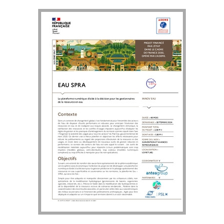 EAU SPRA - La plateforme numérique d'aide à la décision pour les gestionnaires de la ressource en eau