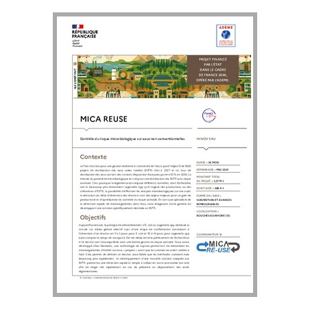 MICA REUSE - Contrôle du risque microbiologique sur eaux non conventionnelles