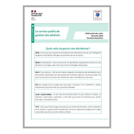 Référentiel matrice des coûts Grand Est données 2022 - Fiche 5 Déchèteries
