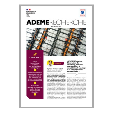 La lettre ADEME Recherche n ° 37 Janvier 2022