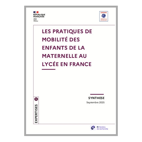 Les pratiques de mobilité des enfants de la maternelle au lycée en France