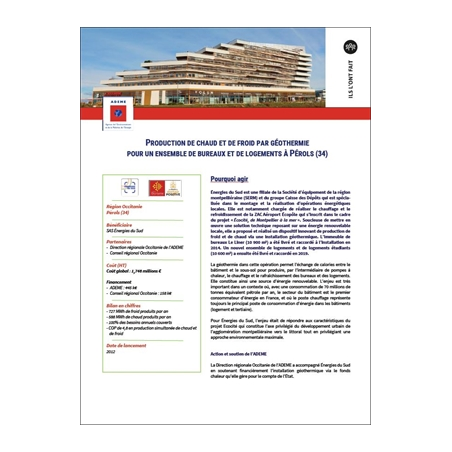 Production de chaud et de froid par géothermie pour un ensemble de bureaux et de logements à Pérols (34)