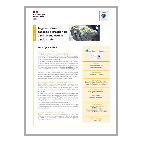 Augmentation de la capacité d'extraction de calcin blanc dans le calcin mixte