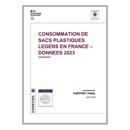 Consommation de sacs plastiques légers en France - Données 2023