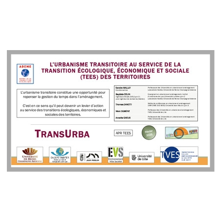 APR TEES - TRANS URBA - L'urbanisme transitoire au service de la transition écologique, économique et sociale des espaces