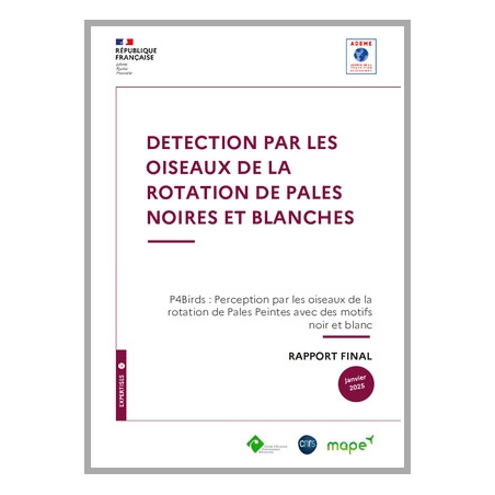 Détection par les oiseaux de la rotation de pales noires et blanches