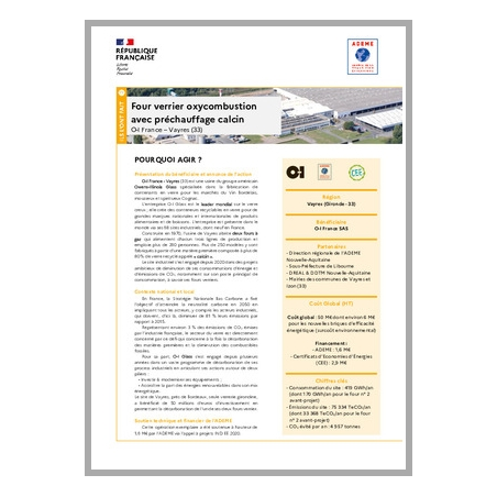 Four verrier oxycombustion avec préchauffage calcin