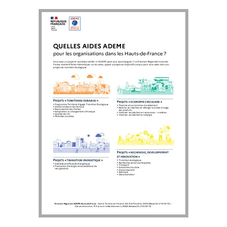 Les dispositifs d'aide de l'ADEME hauts-de-France
