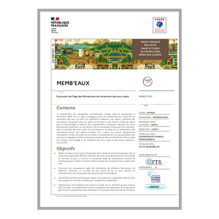 MEMB'EAUX - Evaluation de l'Age des Membranes de traitement des eaux usées