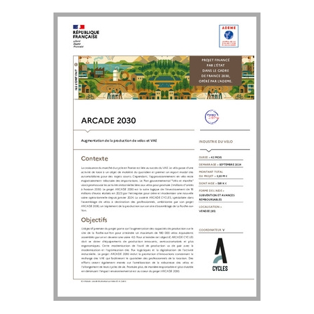 ARCADE 2030 - Augmentation de la production de vélos et VAE