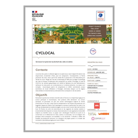 CYCLOCAL - Concevoir et produire localement des vélos durables