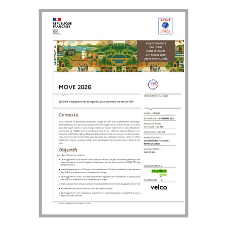 MOVE 2026 - Système d'équipements et logiciels pour première monte de VAE