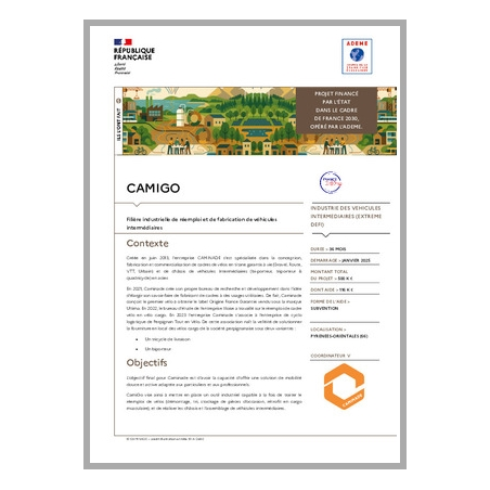 CAMIGO - Filière industrielle de réemploi et de fabrication de véhicules intermédiaires