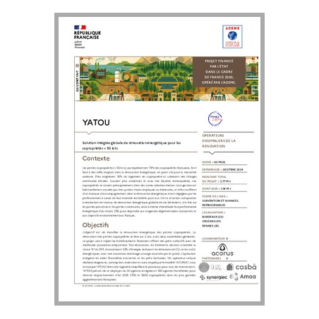 YATOU - Solution intégrée globale de rénovation énergétique pour les copropriétés inférieures à 50 lots