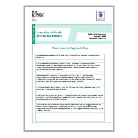 Communautés d'agglomération 2023 Grand Est - Référentiel matrice des coûts - Fiche 8