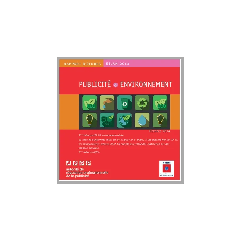 La librairie ADEME - Bilan Publicité et Environnement ADEME / ARPP 2013