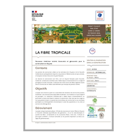 LA FIBRE TROPICALE - Nouveaux matériaux isolants biosourcés et géosourcés pour la construction en Guyane