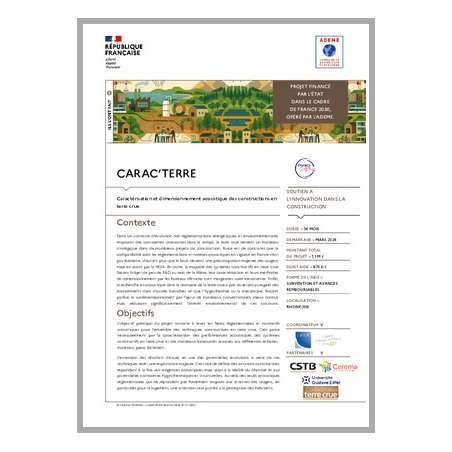 CARAC'TERRE - Caractérisation et dimensionnement acoustique des constructions en terre crue