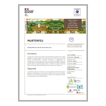 MURTERFEU - Comportement au feu de murs de terre crue