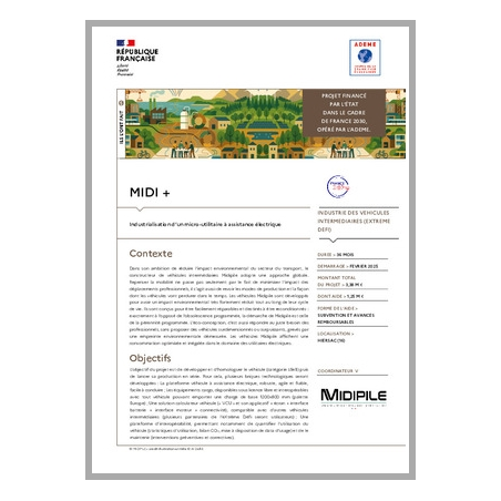 MIDI + - Industrialisation d'un micro-utilitaire à assistance électrique