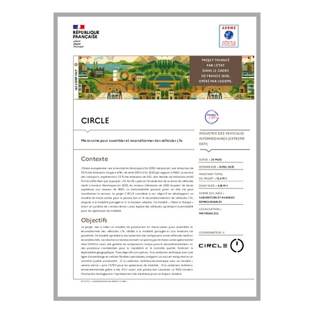 CIRCLE - Micro-usine pour assembler et reconditionner des véhicules L7e