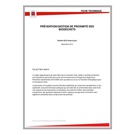 Prévention / gestion de proximité des biodéchets