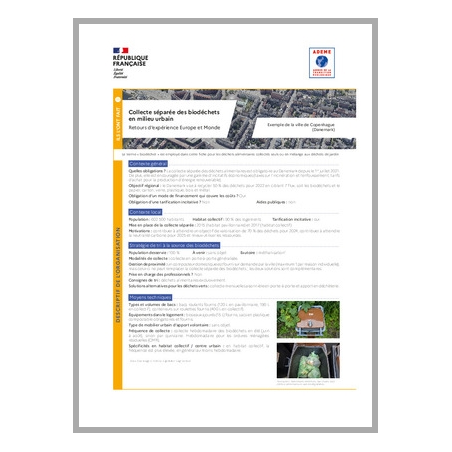 13 fiches Ils l'ont fait - Collecte séparée de biodéchets en milieu urbain - retours d'expérience Europe et Monde