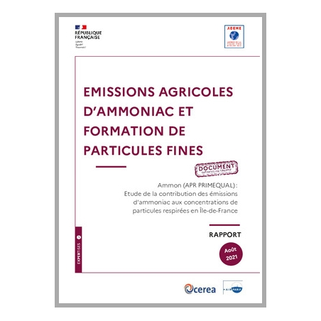 Emissions agricoles d'ammoniac et formation de particules fines
