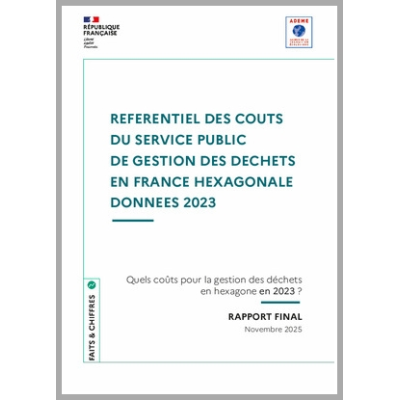Référentiel des coûts du service public de gestion des déchets en France hexagonale - données 2023