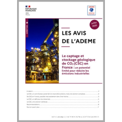 AVIS de l'ADEME - Captage et stockage géologique de CO2 (CSC) en France
