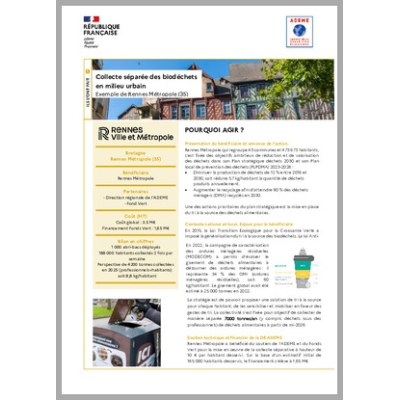 Collecte séparée des biodéchets en milieu urbain - Rennes Métropole (35) - Bretagne