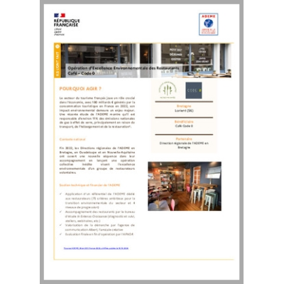 Opération d'excellence environnementale - 8 restaurants bretons engagés dans la démarche - Bretagne