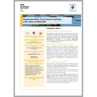 Expérimentation d'une liaison maritime entre Mèze et Sète (34)