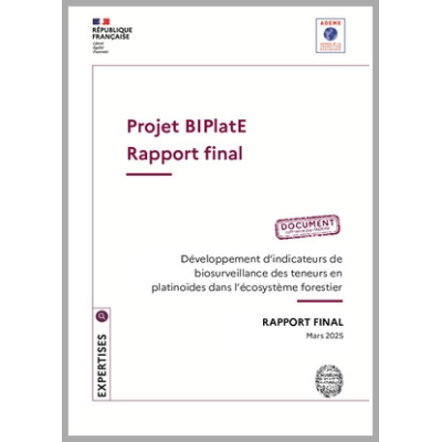 BIPlatE - Développement d'indicateurs de biosurveillance des teneurs en platinoïdes