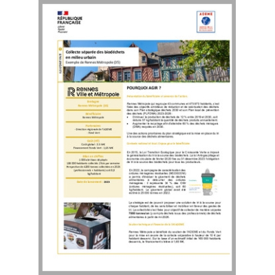 Collecte séparée des biodéchets en milieu urbain - Rennes Métropole (35) - Bretagne