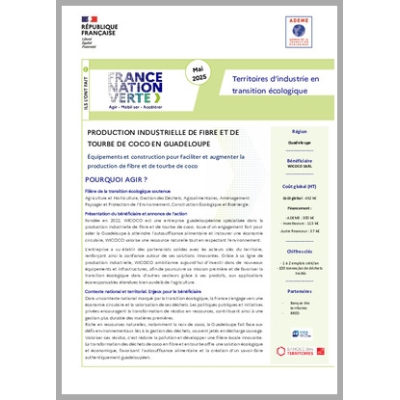 WICOCO - Production industrielle de fibre et de tourbe de coco en Guadeloupe