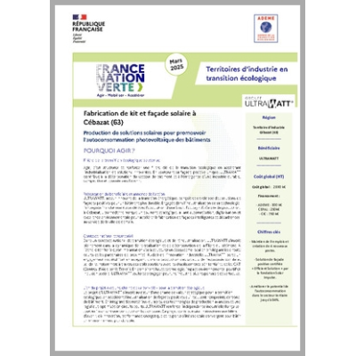 ULTRAWATT - Production de solutions solaires pour promouvoir l'autoconsommation photovoltaïque des bâtiments