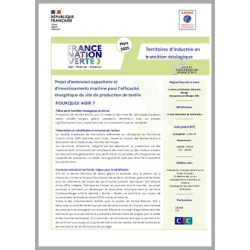 SOCIETE CHOLETAISE DE FABRICATION - Investissements machine pour l'efficacité énergétique du site de production de textile