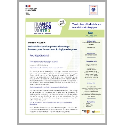 ONE CONCEPT MARINE - Industrialisation d'un ponton d'amarrage innovant pour la transition écologique des ports