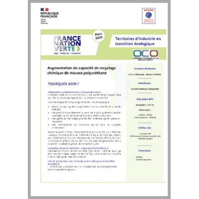 ORRION CHEMICALS ORGAFORM (OCO) - Augmentation de capacité de recyclage chimique de mousse polyuréthane