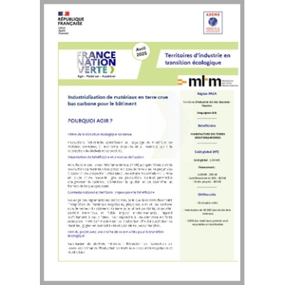 MANUFACTURE DES TERRES MEDITERRANEENNES - Industrialisation de matériaux en terre crue bas carbone pour le bâtiment